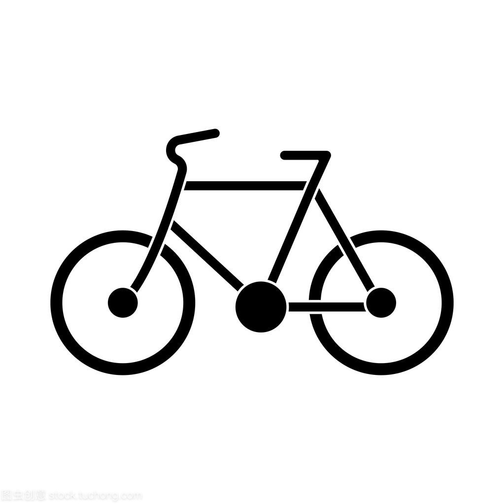 矢量-自行车大纲图标,现代最小平面设计风格,自行车矢量图