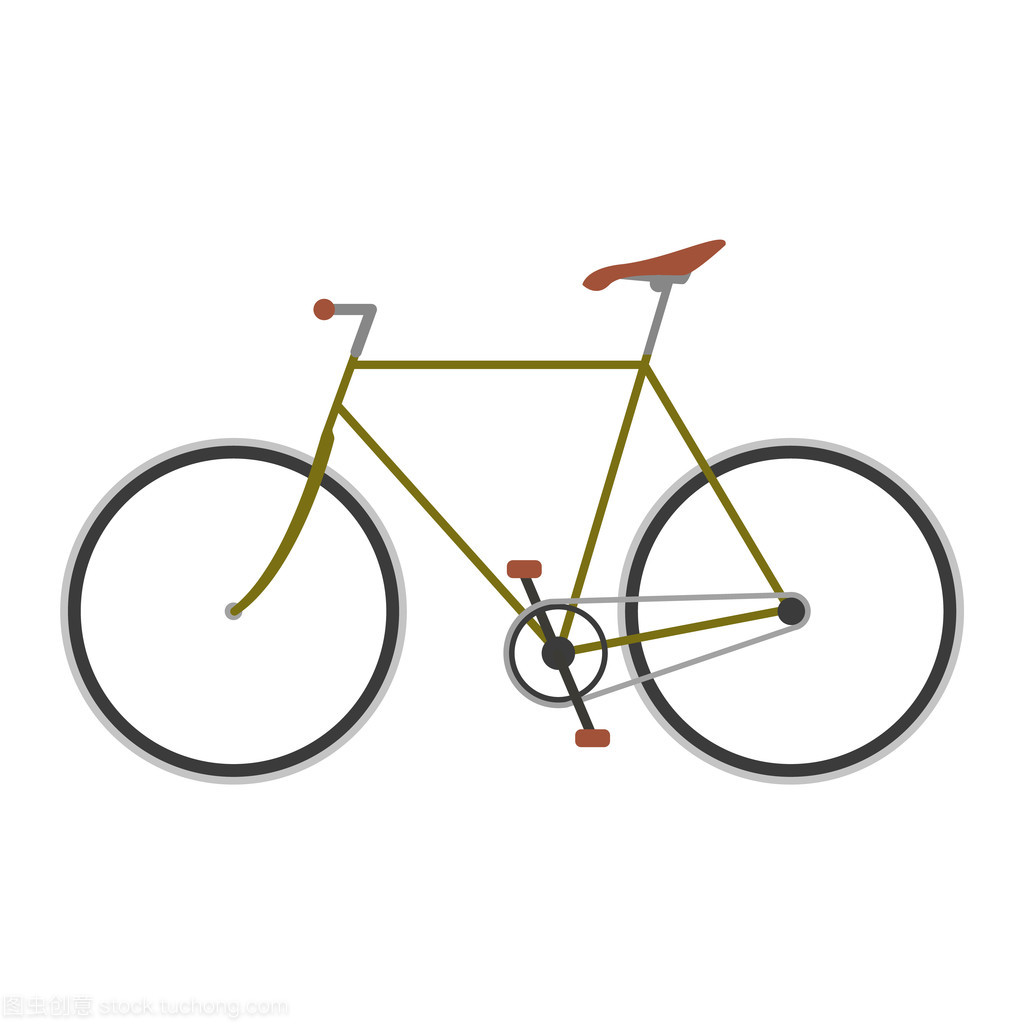 老式自行车平面矢量图